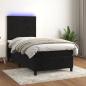 Preview: ARDEBO.de - Boxspringbett mit Matratze & LED Schwarz 90x190 cm Samt