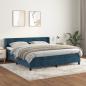 Preview: ARDEBO.de - Boxspringbett mit Matratze Dunkelblau 180x200 cm Samt