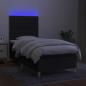 Preview: Boxspringbett mit Matratze & LED Schwarz 90x190 cm Stoff