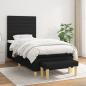 Preview: ARDEBO.de - Boxspringbett mit Matratze Schwarz 100x200 cm Stoff