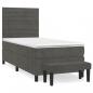 Preview: Boxspringbett mit Matratze Dunkelgrau 90x200 cm Samt