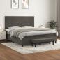 Preview: ARDEBO.de - Boxspringbett mit Matratze Dunkelgrau 180x200 cm Samt