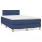 Preview: Boxspringbett mit Matratze Blau 120x200 cm Stoff