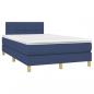 Preview: Boxspringbett mit Matratze Blau 120x200 cm Stoff