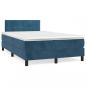 Preview: Boxspringbett mit Matratze Dunkelblau 120x200 cm Samt