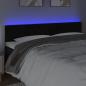 Preview: LED Kopfteil Schwarz 180x5x78/88 cm Samt