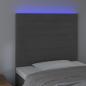 Preview: LED Kopfteil Dunkelgrau 90x5x118/128 cm Samt