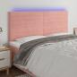 Preview: ARDEBO.de - LED Kopfteil Rosa 180x5x118/128 cm Samt