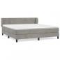 Preview: Boxspringbett mit Matratze Hellgrau 180x200 cm Samt