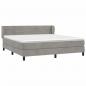 Preview: Boxspringbett mit Matratze Hellgrau 180x200 cm Samt