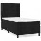 Preview: Boxspringbett mit Matratze Schwarz 90x200 cm Samt