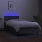 Preview: Boxspringbett mit Matratze & LED Dunkelgrau 100x200 cm Stoff