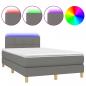 Preview: Boxspringbett mit Matratze & LED Dunkelgrau 120x200 cm Stoff