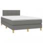 Preview: Boxspringbett mit Matratze & LED Dunkelgrau 120x200 cm Stoff