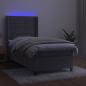 Preview: Boxspringbett mit Matratze & LED Hellgrau 90x190 cm Samt