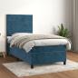 Preview: ARDEBO.de - Boxspringbett mit Matratze Dunkelblau 90x200 cm Samt