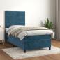 Preview: ARDEBO.de - Boxspringbett mit Matratze Dunkelblau 90x190 cm Samt