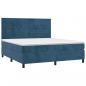 Preview: Boxspringbett mit Matratze Dunkelblau 180x200 cm Samt