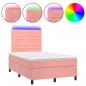 Preview: Boxspringbett mit Matratze & LED Rosa 120x200 cm Samt