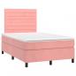 Preview: Boxspringbett mit Matratze & LED Rosa 120x200 cm Samt