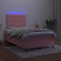 Preview: Boxspringbett mit Matratze & LED Rosa 120x200 cm Samt