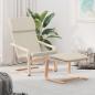 Preview: ARDEBO.de - Relaxsessel mit Hocker Creme Stoff