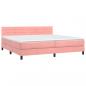 Preview: Boxspringbett mit Matratze & LED Rosa 200x200 cm Samt