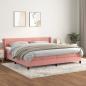 Preview: ARDEBO.de - Boxspringbett mit Matratze Rosa 200x200 cm Samt