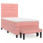 Preview: Boxspringbett mit Matratze Rosa 100x200 cm Samt