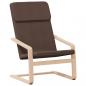 Preview: Relaxsessel mit Hocker Dunkelbraun Stoff