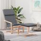 Preview: ARDEBO.de - Relaxsessel mit Hocker Dunkelgrau Stoff