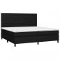 Preview: Boxspringbett mit Matratze & LED Schwarz 200x200 cm Stoff