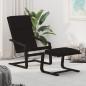 Preview: ARDEBO.de - Relaxsessel mit Hocker Schwarz Stoff