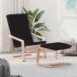 Preview: ARDEBO.de - Relaxsessel mit Hocker Schwarz Stoff