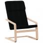 Preview: Relaxsessel mit Hocker Schwarz Stoff