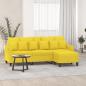 Preview: ARDEBO.de - 3-Sitzer-Sofa mit Hocker Hellgelb 180 cm Stoff