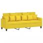 Preview: 3-Sitzer-Sofa mit Hocker Hellgelb 180 cm Stoff