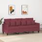 Preview: ARDEBO.de - 3-Sitzer-Sofa Weinrot 180 cm Stoff