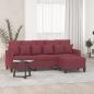 Preview: ARDEBO.de - 3-Sitzer-Sofa mit Hocker Weinrot 180 cm Stoff