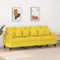 Preview: ARDEBO.de - 3-Sitzer-Sofa Hellgelb 180 cm Stoff