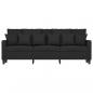 Preview: 3-Sitzer-Sofa Schwarz 180 cm Stoff