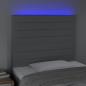 Preview: LED Kopfteil Hellgrau 100x5x118/128 cm Stoff