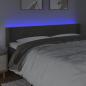 Preview: LED Kopfteil Dunkelgrau 203x16x78/88 cm Samt