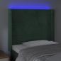 Preview: LED Kopfteil Dunkelgrün 103x16x118/128 cm Samt