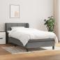 Preview: ARDEBO.de - Boxspringbett mit Matratze Dunkelgrau 80x200 cm Stoff