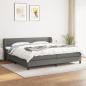 Preview: ARDEBO.de - Boxspringbett mit Matratze Dunkelgrau 200x200 cm Stoff