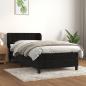 Preview: ARDEBO.de - Boxspringbett mit Matratze Schwarz 90x200 cm Samt