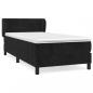 Preview: Boxspringbett mit Matratze Schwarz 90x200 cm Samt