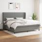 Preview: ARDEBO.de - Boxspringbett mit Matratze Dunkelgrau 200x200 cm Stoff