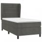 Preview: Boxspringbett mit Matratze Dunkelgrau 100x200 cm Samt